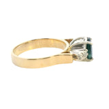 GRACEFUL 18CT YELLOW & WHITE GOLD SAPPHIRE & DIAMOND RING