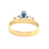 GRACEFUL 18CT YELLOW & WHITE GOLD SAPPHIRE & DIAMOND RING
