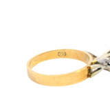 STUNNING 18CT YELLOW & WHITE GOLD 11 STONE DIAMOND CLUSTER RING