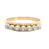 Elegant 18ct Yellow & White Gold 7-Stone Diamond Ring – Ideal for Wedding or Engagement