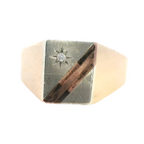 ELEGANT 9CT YELLOW, WHITE & ROSE GOLD SINGLE STONE DIAMOND RING - A PERFECT GIFT FOR HIM