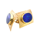 Exquisite 9ct Yellow Gold Opal Cufflinks – A Timeless Statement of Elegance