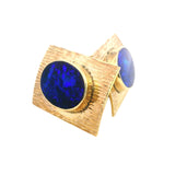 Exquisite 9ct Yellow Gold Opal Cufflinks – A Timeless Statement of Elegance