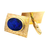 Exquisite 9ct Yellow Gold Opal Cufflinks – A Timeless Statement of Elegance