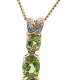 9ct Yellow Gold Peridot & Diamond Pendant