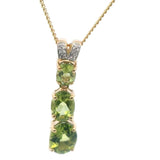 9ct Yellow Gold Peridot & Diamond Pendant