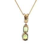 9ct Yellow Gold Peridot & Diamond Pendant