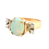 Stunning 9ct Yellow and White Gold Opal and Diamond Ring – A Dazzling Pre-Loved Treasure!