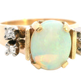 Stunning 9ct Yellow and White Gold Opal and Diamond Ring – A Dazzling Pre-Loved Treasure!