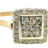 Elegant Yellow and White Gold Diamond Ring (Size US 7 1/2 | UK/AU P)