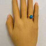 Stunning 18ct Yellow Gold Opal Ring – Featuring a Beautiful Blue/Green Crystal Opal Doublet