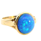 Stunning 18ct Yellow Gold Opal Ring – Featuring a Beautiful Blue/Green Crystal Opal Doublet