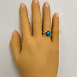 Stunning 18ct Yellow Gold Opal Ring – Featuring a Beautiful Blue/Green Crystal Opal Doublet