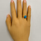 Stunning 18ct Yellow Gold Opal Ring – Featuring a Beautiful Blue/Green Crystal Opal Doublet