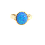 Stunning 18ct Yellow Gold Opal Ring – Featuring a Beautiful Blue/Green Crystal Opal Doublet