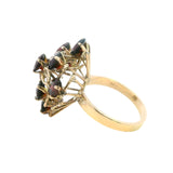 Exquisite Cast and Hand Assembled Yellow Gold Garnet Ring