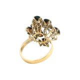 Exquisite Cast and Hand Assembled Yellow Gold Garnet Ring