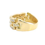 Elegant 18ct Yellow Gold Diamond Set Chain Ring