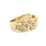 Elegant 18ct Yellow Gold Diamond Set Chain Ring