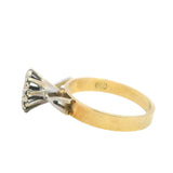 STUNNING 18CT YELLOW & WHITE GOLD 11 STONE DIAMOND CLUSTER RING