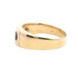 ELEGANT 9CT YELLOW GOLD 3 STONE TOURMALINE RING