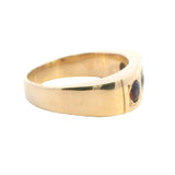 ELEGANT 9CT YELLOW GOLD 3 STONE TOURMALINE RING