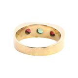 ELEGANT 9CT YELLOW GOLD 3 STONE TOURMALINE RING