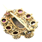 Elegant Victorian 9ct Yellow Gold Ruby and Diamond Brooch