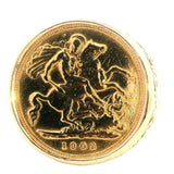 Stunning 9ct Yellow Gold Half Sovereign Ring with Engraved Shoulders – An Ideal Men's Gift and Investment Piece