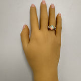 Stunning 9ct Yellow and White Gold Opal and Diamond Ring – A Dazzling Pre-Loved Treasure!