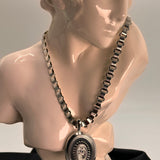 Antique Silver Book Chain and Locket