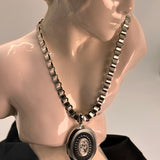 Antique Silver Book Chain and Locket