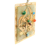Jade, Opal, Red Coral, Ruby, and Amethyst Dragon Pendant
