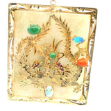 Jade, Opal, Red Coral, Ruby, and Amethyst Dragon Pendant