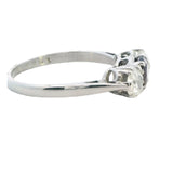 ELEGANT PLATINUM 3 STONE GARNET & DIAMOND RING