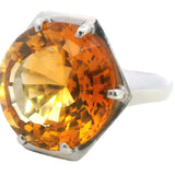 STUNNING 18CT WHITE GOLD SINGLE STONE CITRINE RING