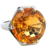 STUNNING 18CT WHITE GOLD SINGLE STONE CITRINE RING