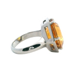 STUNNING 18CT WHITE GOLD SINGLE STONE CITRINE RING