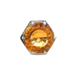 STUNNING 18CT WHITE GOLD SINGLE STONE CITRINE RING