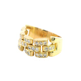 Elegant 18ct Yellow Gold Diamond Set Chain Ring