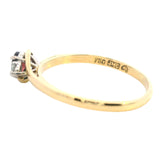 EXQUISITE 18CT YELLOW & WHITE GOLD 3 STONE RUBY & DIAMOND RING