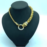Gold and Diamond Panther Necklace