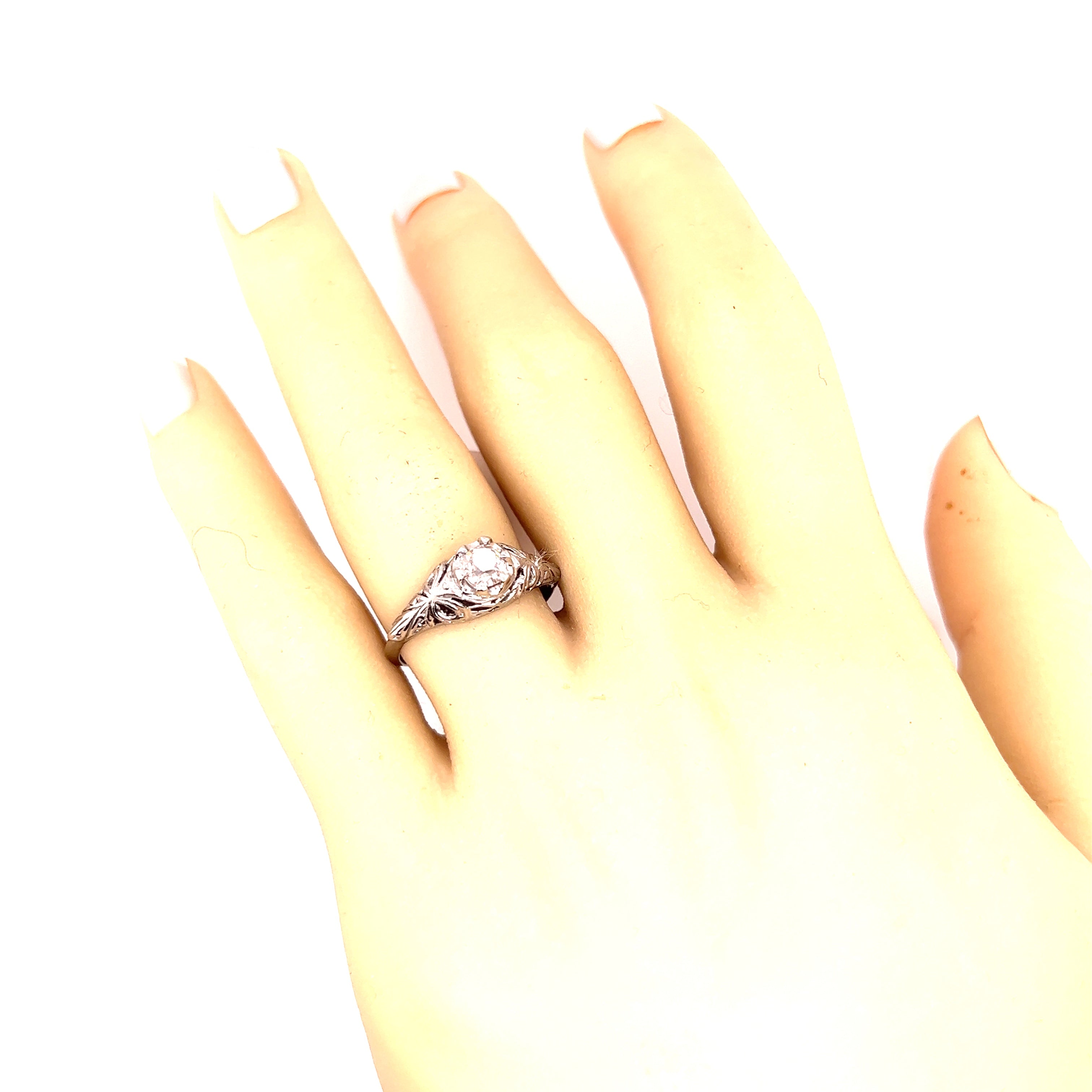 18ct White Gold & Old Mine Cut Diamond Ring