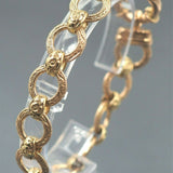 E1143 9ct Yellow Gold Engraved Links Bracelet