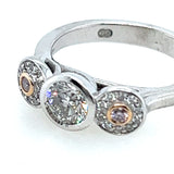 18ct White Gold Diamond set 'Trilogy" style Ring.