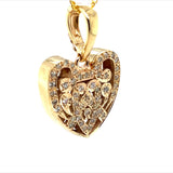49 Diamond Yellow Gold Heart Pendant TDW 1.00ct