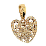 Yellow Gold 49 Diamond Heart Pendant TDW 1.00ct