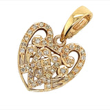 Yellow Gold 49 Diamond Heart Pendant TDW 1.00ct