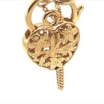 Yellow Gold Bracelet with Engraved links & Floral Padlock Clasp