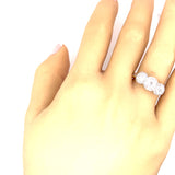 Yellow and White Gold Trilogy Style Diamond Ring